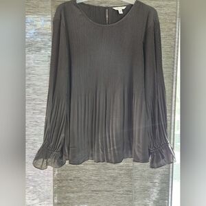 Nine West NWT Black Pleated Blouse